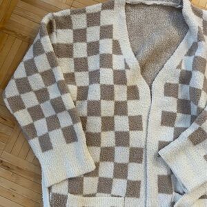 Checkered Knit Robe